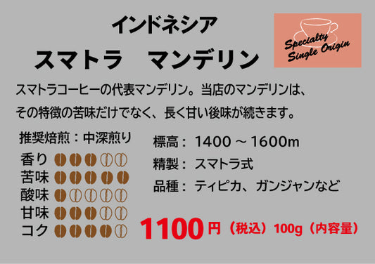 インドネシア スマトラ マンデリン